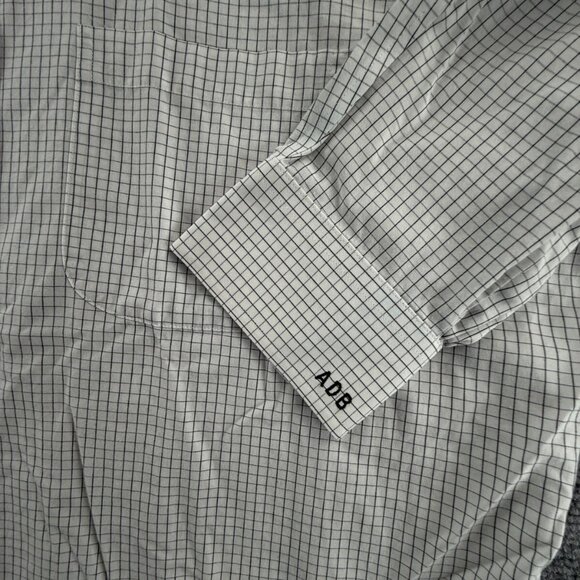 Brooks Brothers Slim Blue Check Cotton Non-Iron 16.5 36 Mens Long Sleeved Shirt - Picture 3 of 15
